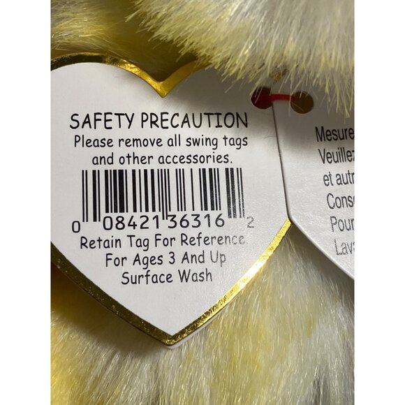 Ty Beanie Boos "Lemon Drop" Plush Chick Stuffed Animal - Picture 9 of 15